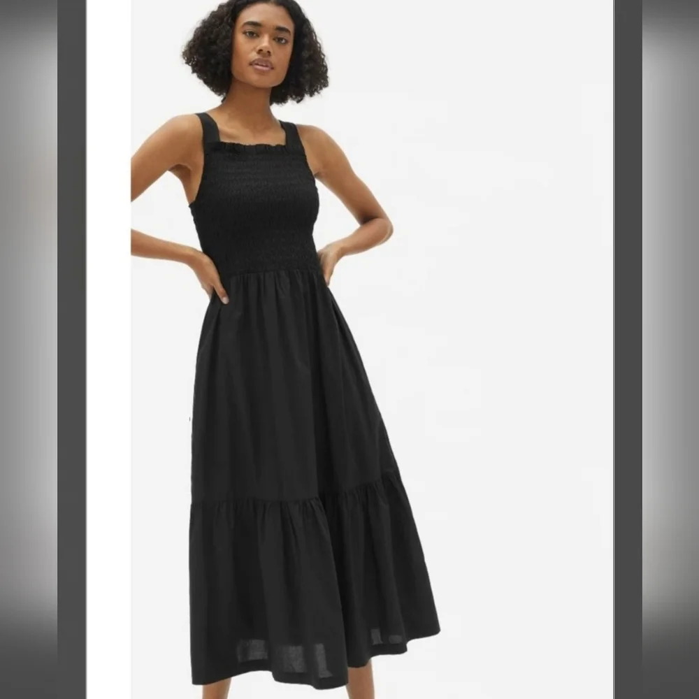 Everlane Black Cotton Smock Dress Long - Picture 2 of 15